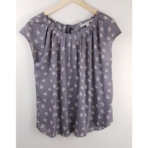 LC Lauren Conrad | Gray Pink Silk Top